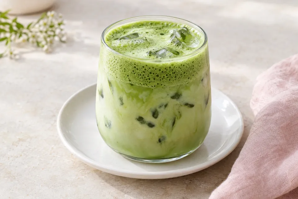 Frothy Iced Matcha Green Tea