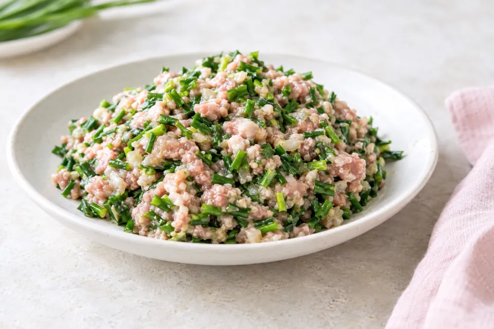 Pork and Chives Dumpling Filling