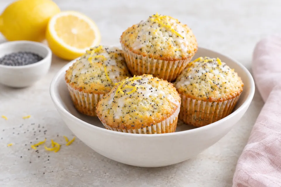 Lemon Poppy Seed Yogurt Muffins