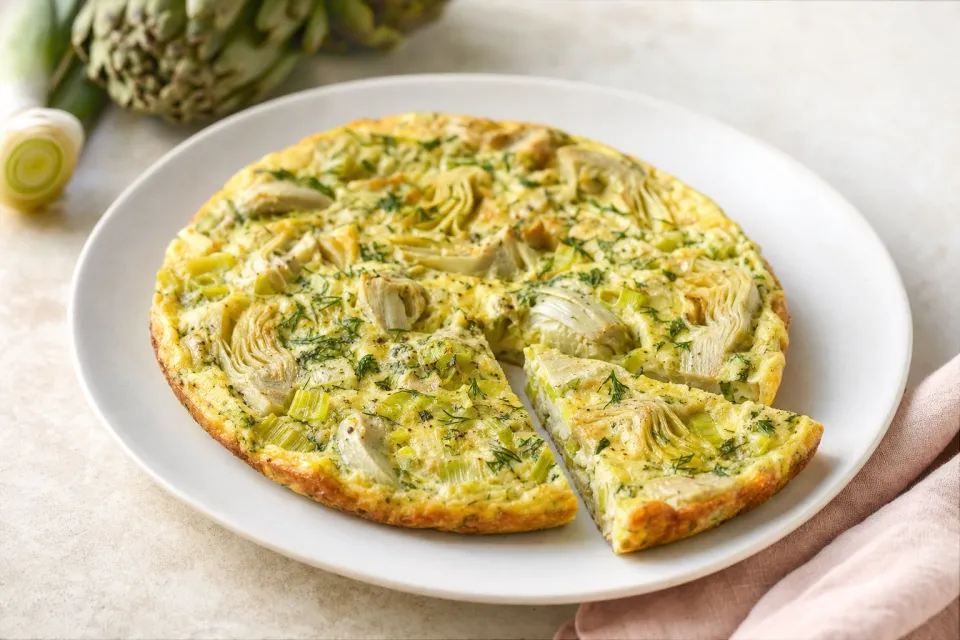 Artichoke Leek Frittata