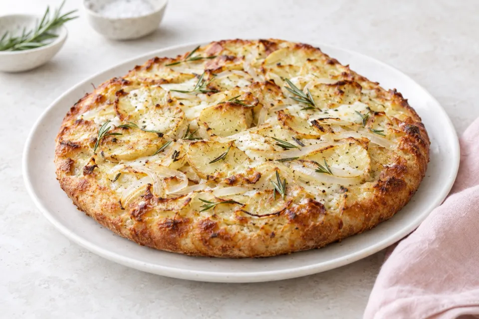 Easy Pan Pizza with Potato, Onion, and Rosemary