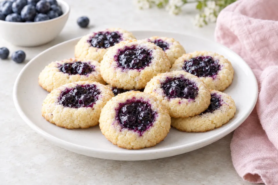 Blueberry Thumbprint Cookies