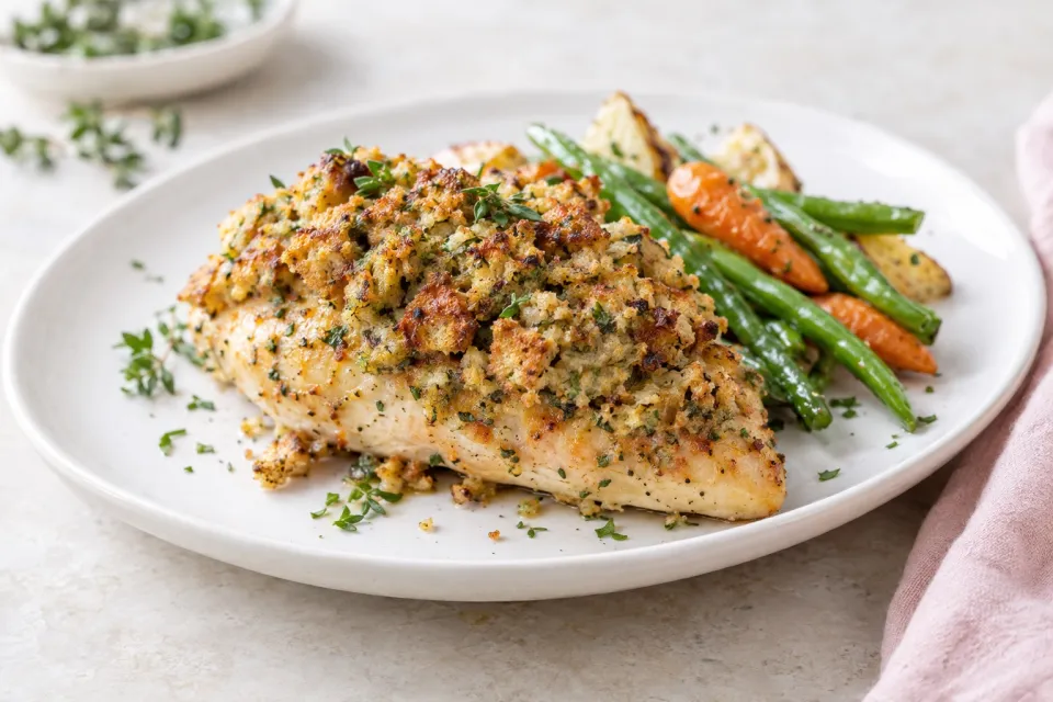 Herbed Stuffing Chicken Crunch Bake