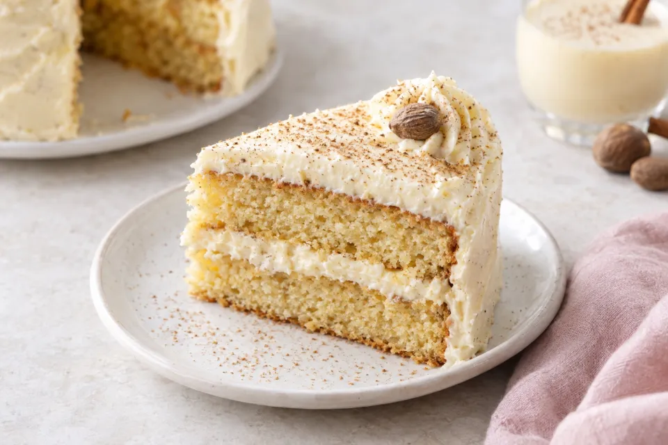 Boozy Eggnog Cake
