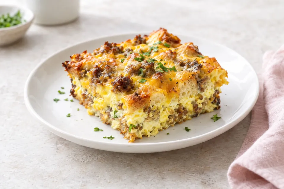 Rich Eggy Sausage Breakfast Casserole