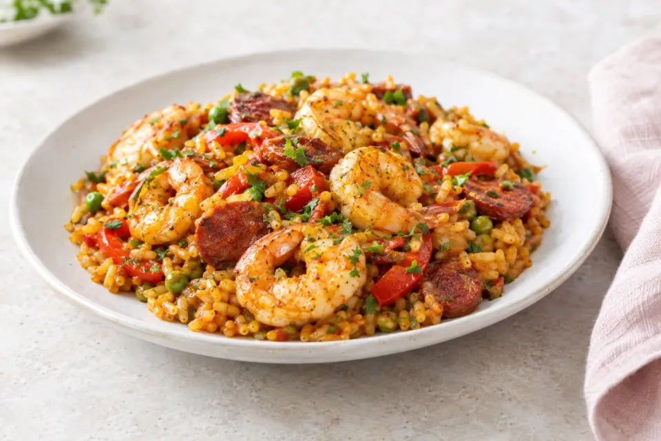 Shrimp and Chorizo Lazy Paella