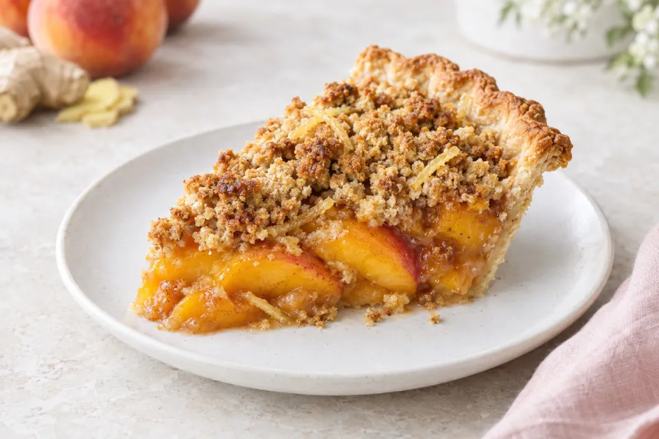 Peach and Ginger Crisp Pie