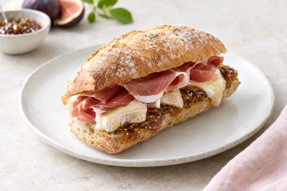 Prosciutto and Taleggio Sandwich with Fig Preserves