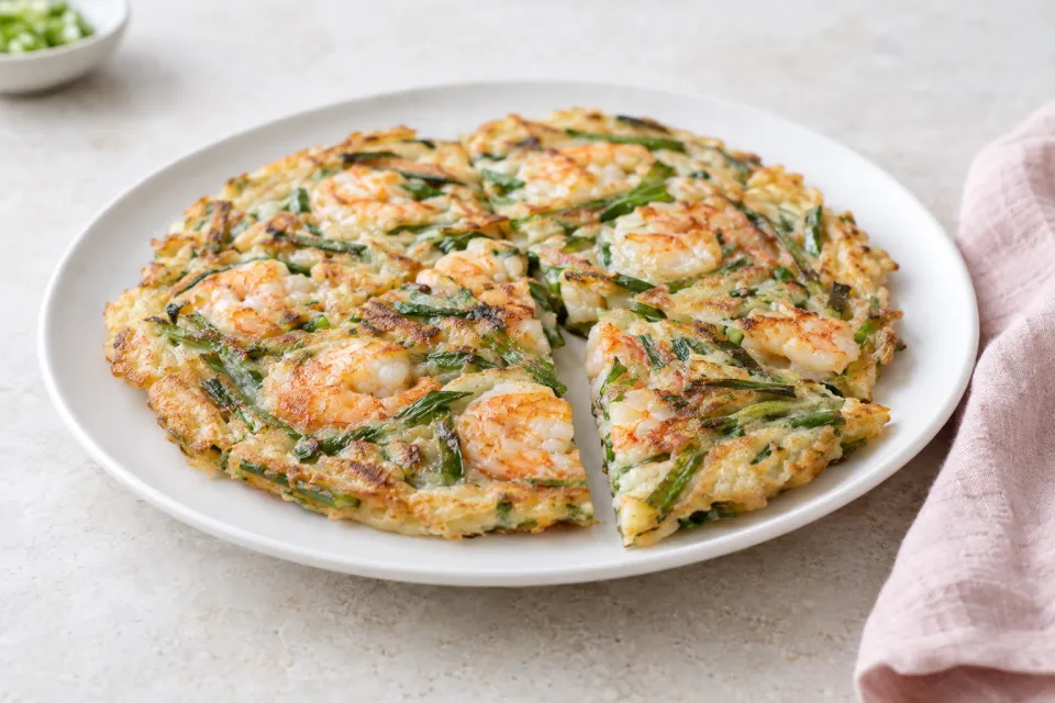 Shrimp and Scallion Pancake