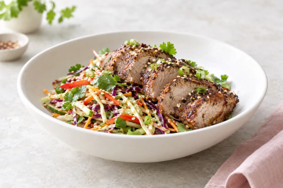 Five Spice Pork with Asian Slaw