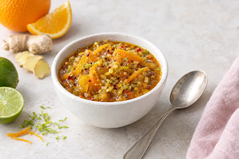Orange-Ginger and Lime Pickle Dipping Sauce