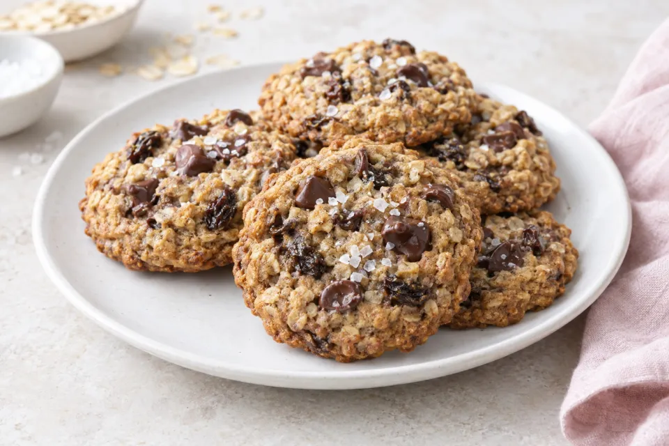 Salted Chocolate Chip Oatmeal Raisin Cookies