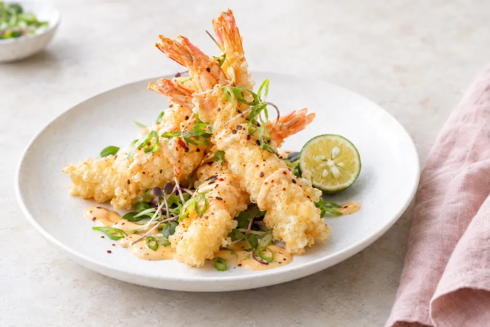 Shrimp Tempura with Creamy Spicy Yuzu Sauce