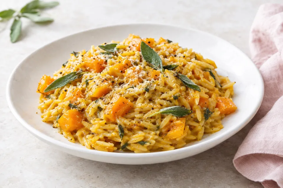 Pumpkin Orzo with Sage