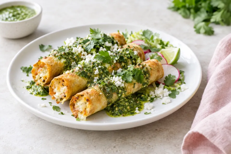 Cheese Flautas with Cilantro Pesto Recipes