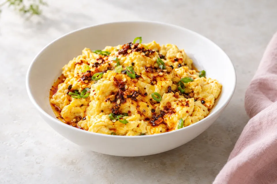 Scrambled Eggs with Chili Oil