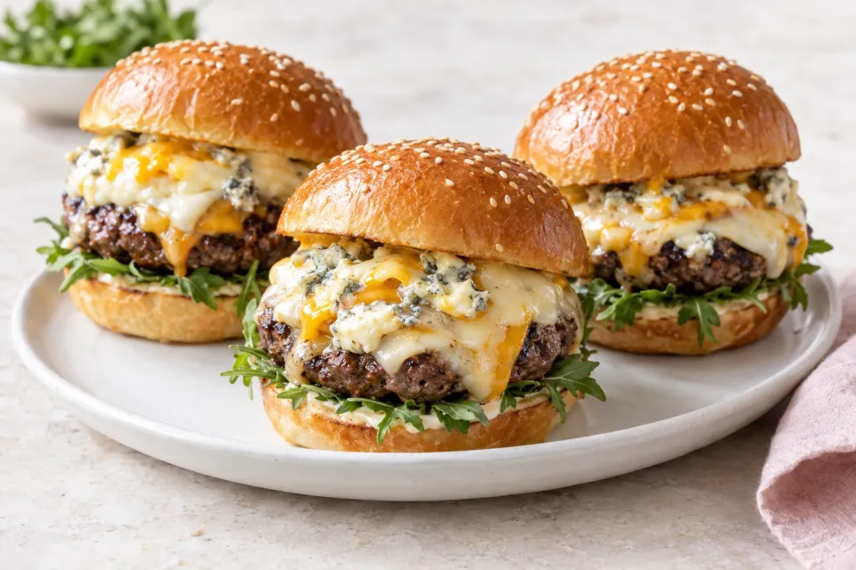 Four-Cheese Burgers