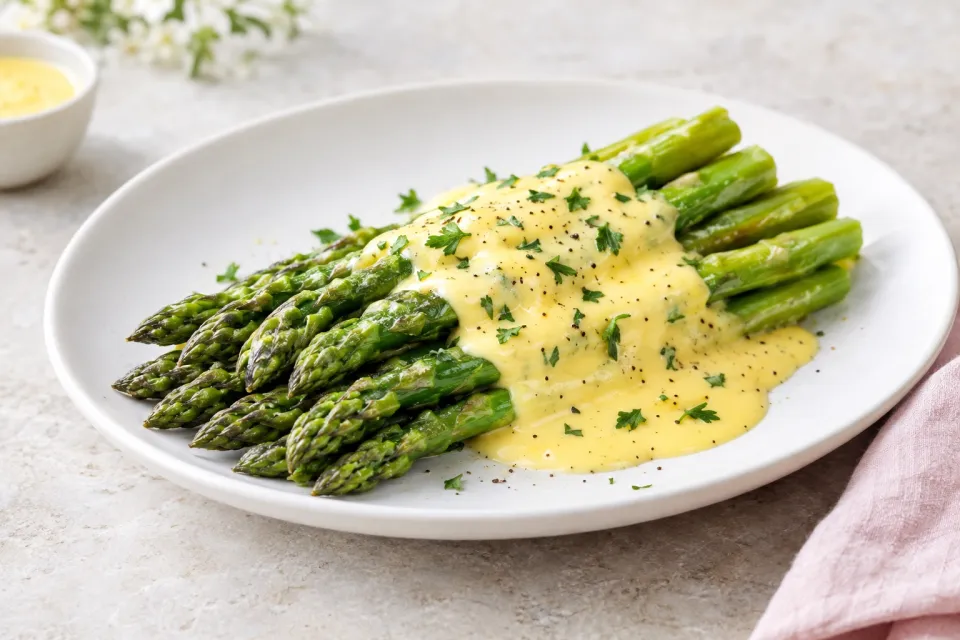 Steamed Asparagus with Hollandaise Sauce