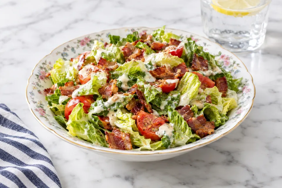 Bacon, Lettuce, and Tomato Salad with Aioli Dressing