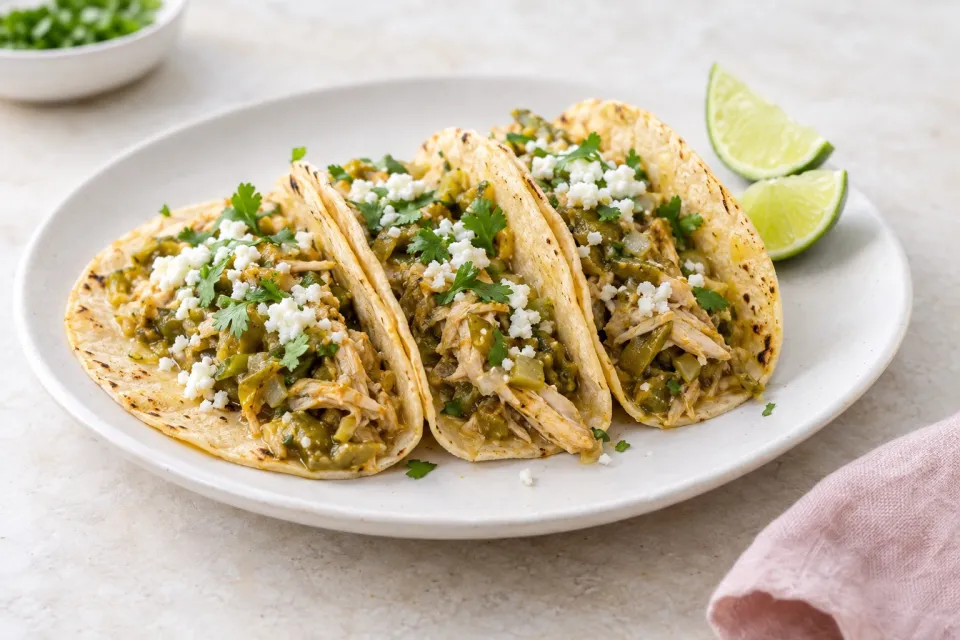 Chicken Green Chile Tacos
