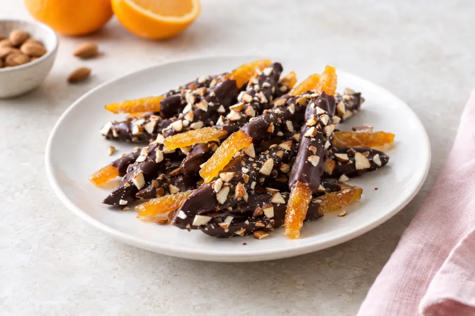 Bitter Chocolate-Almond Orangettes
