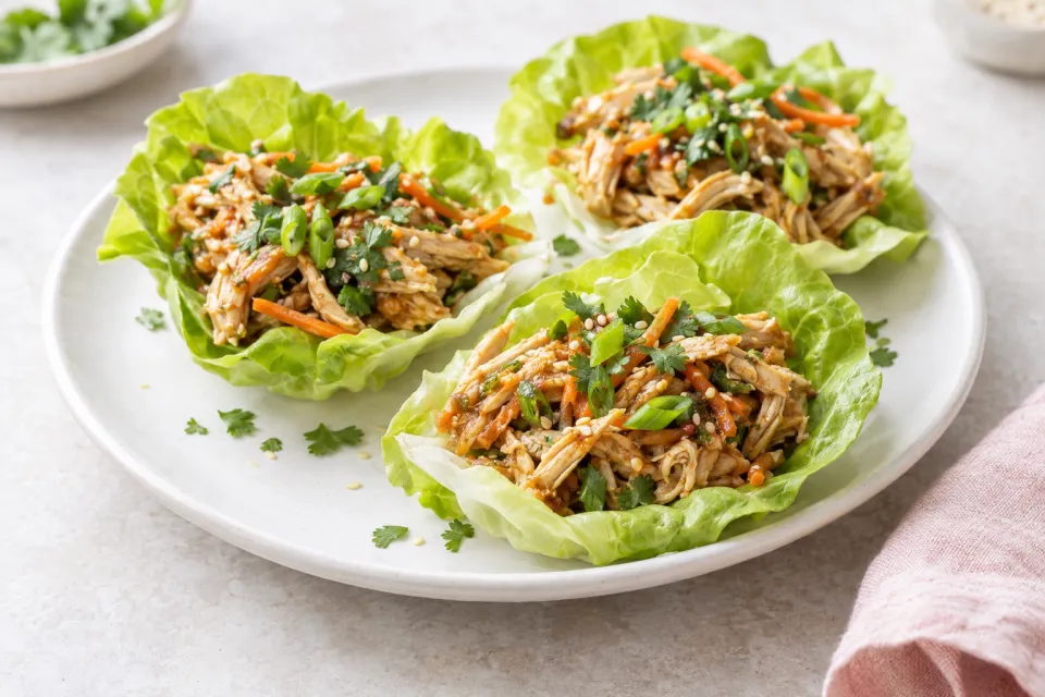 Pressure Cooker Chicken Lettuce Wraps
