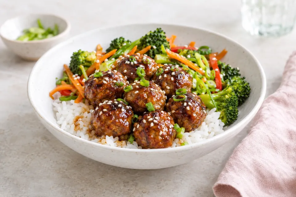 Teriyaki Meatball Bowls