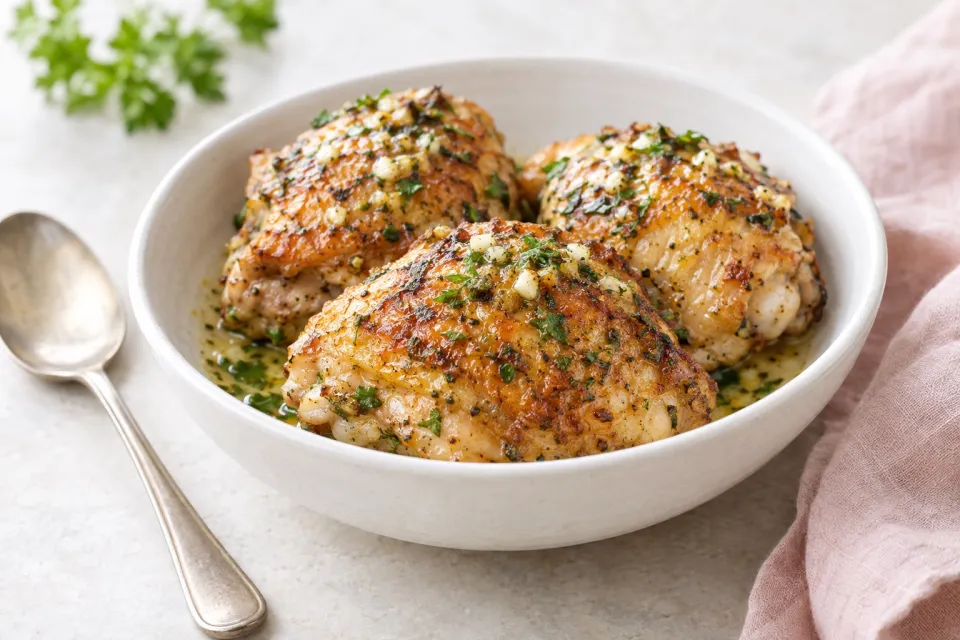 Garlic Butter Baked Chicken Thighs