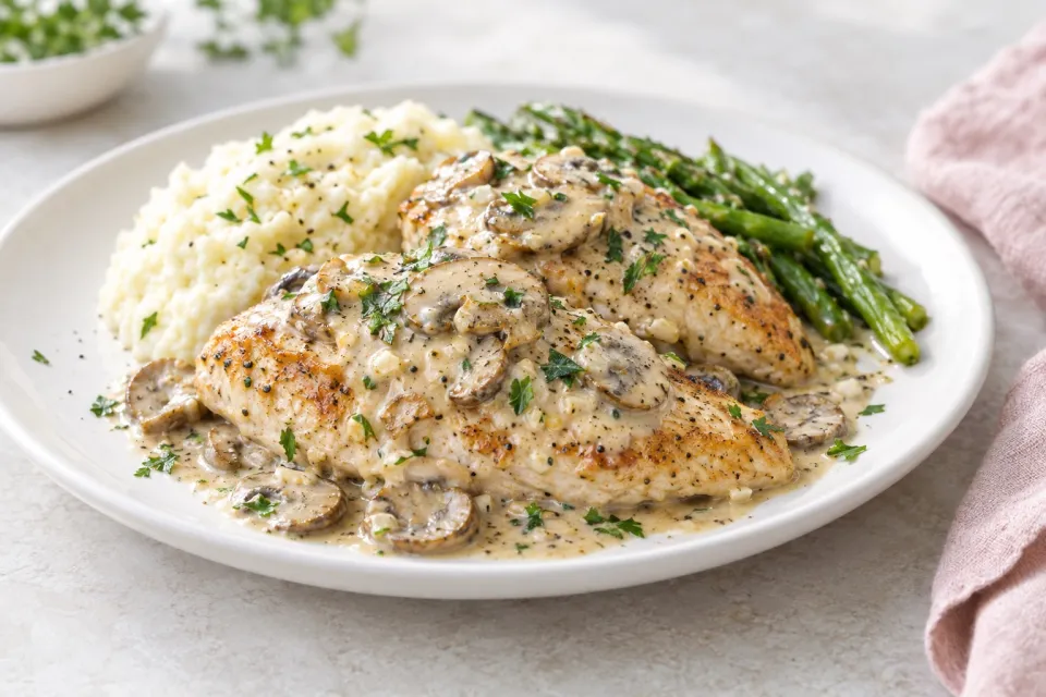 Creamy Garlic Mushroom Chicken