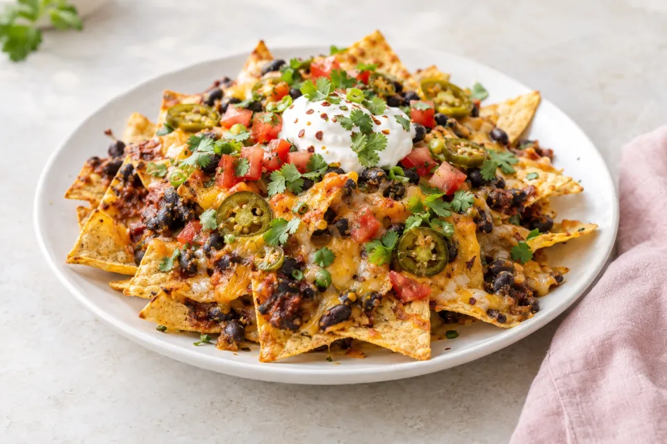 Spicy Baked Black Bean Nachos
