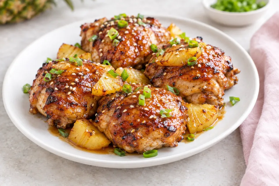 Baked Pineapple Teriyaki Chicken Thighs
