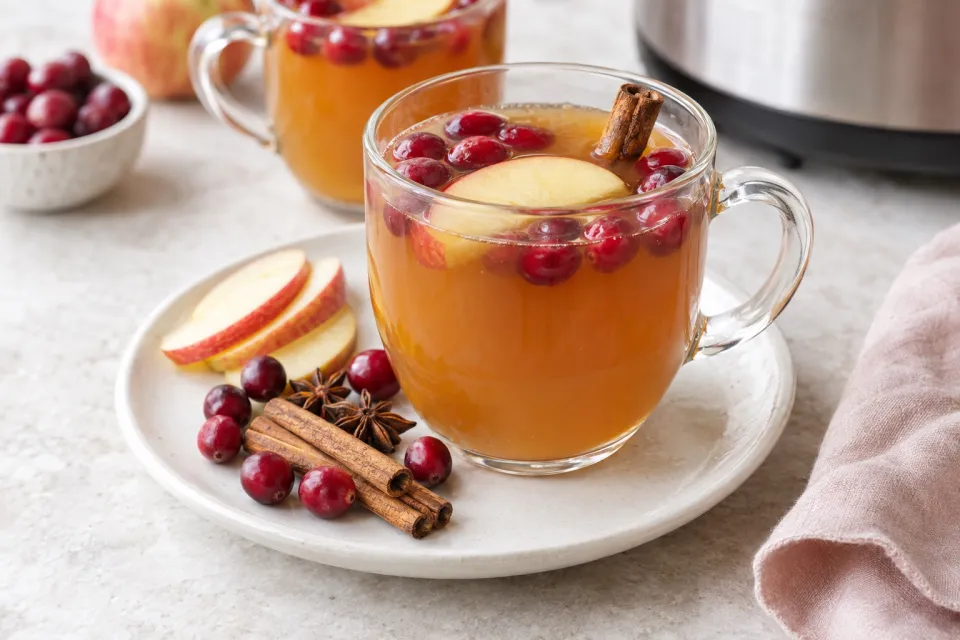 Slow Cooker Spiced Cranberry Apple Cider