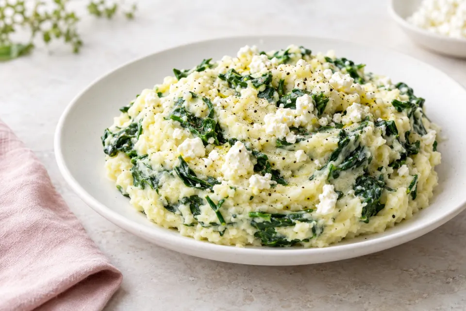 Spinach and Feta Mashed Potatoes