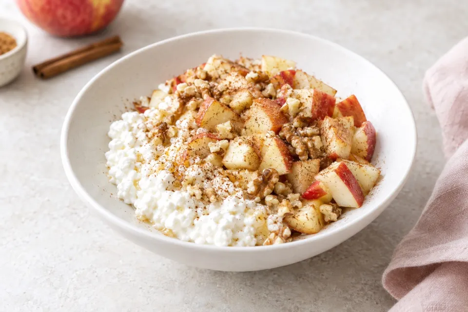 Apple Cinnamon Cottage Cheese Breakfast Bowl