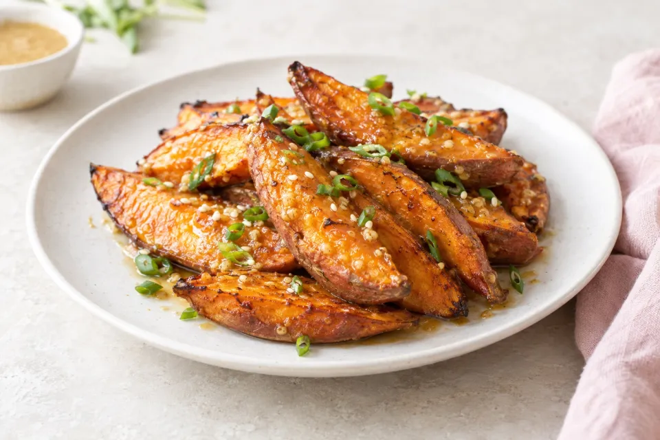 Roasted Sweet Potatoes with Miso Butter and Maple