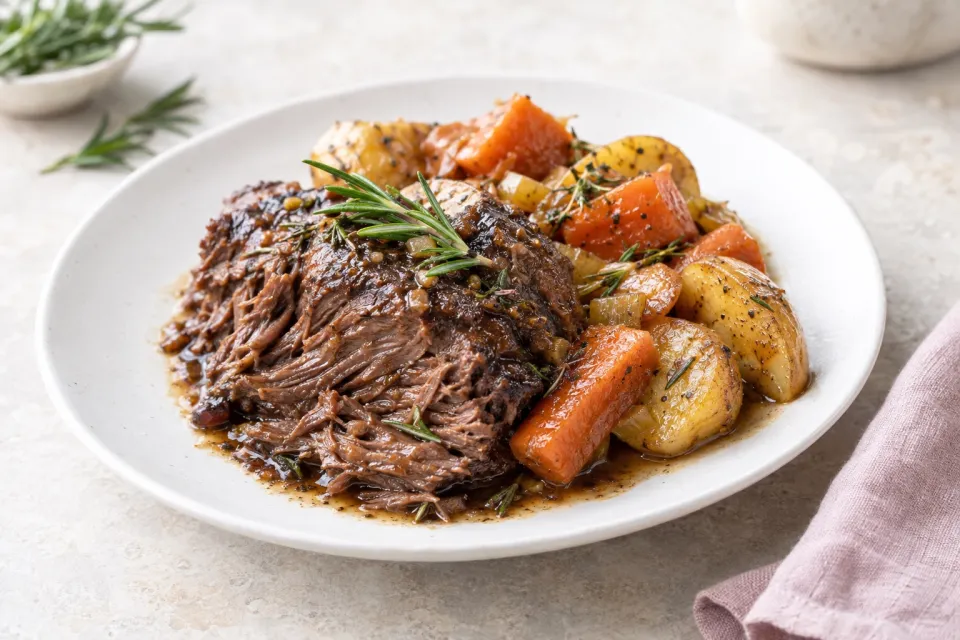 Pressure Cooker Pot Roast with Balsamic and Rosemary
