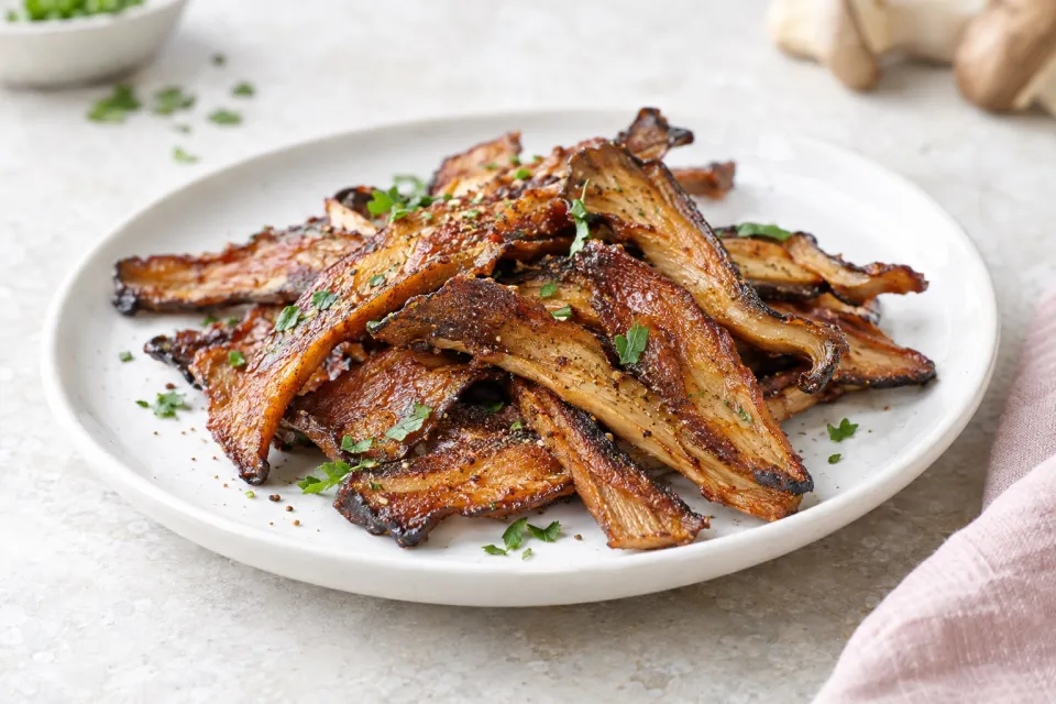 Crispy Vegan Smoked-Mushroom &quotBacon&quot
