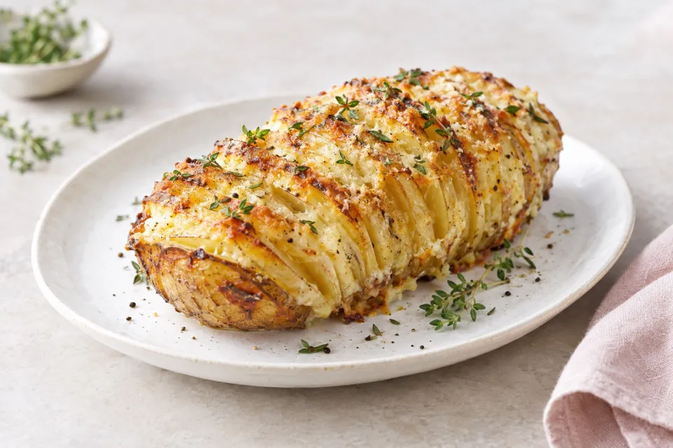 Hasselback Potato Gratin