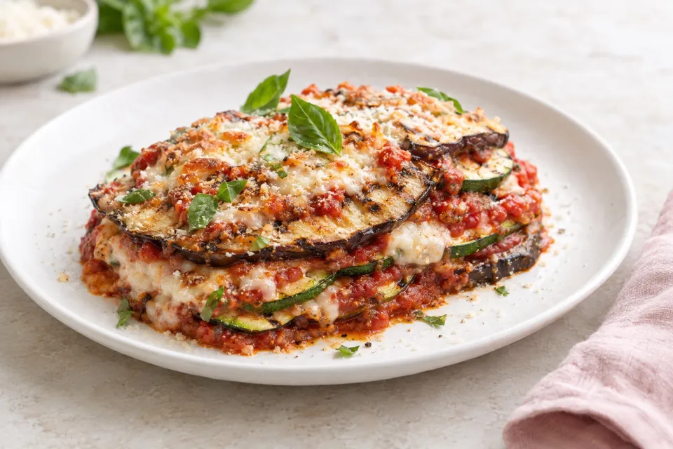 Grilled Zucchini & Eggplant Parmesan Recipe {Vegetarian}