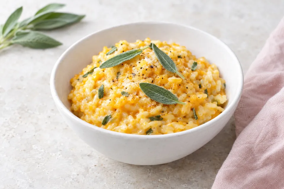 Instant Pot Cheddar Risotto with Fresh Sage