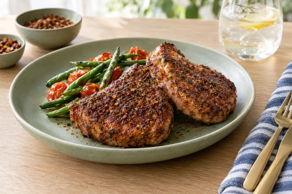 Cocoa & Chili Rubbed Pork Chops