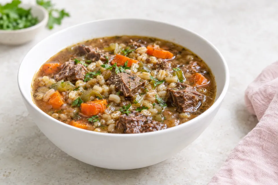 Slow Cooker Beef Barley Soup