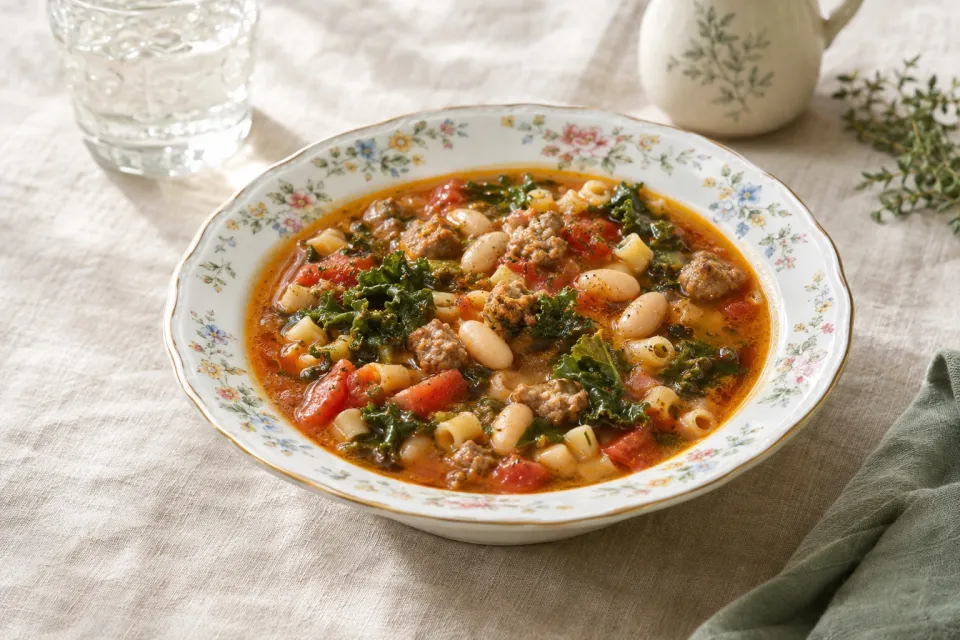 Italian Sausage, Kale, and Cannellini Bean Soup