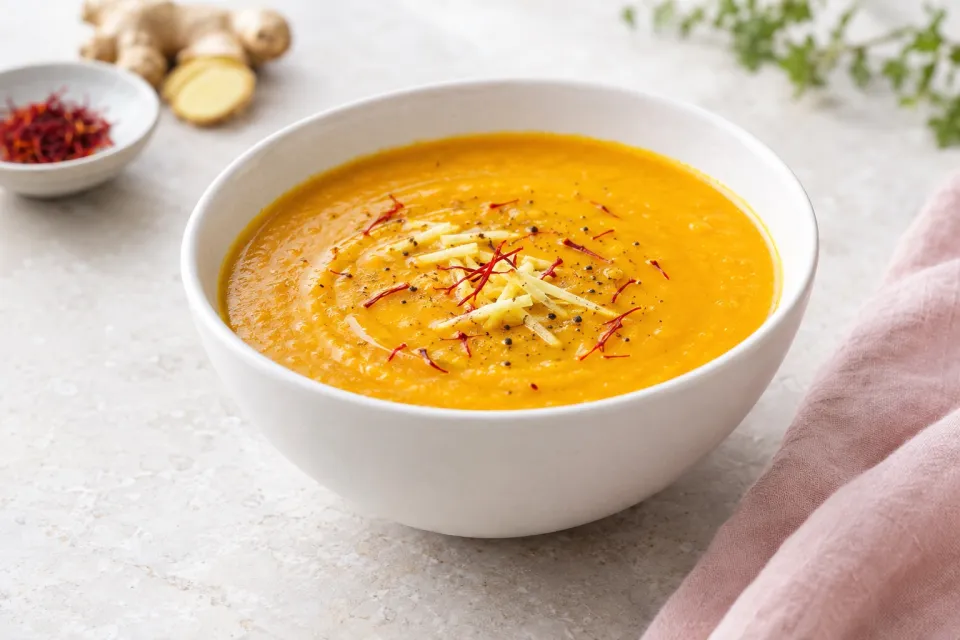 Squash Soup with Saffron and Ginger