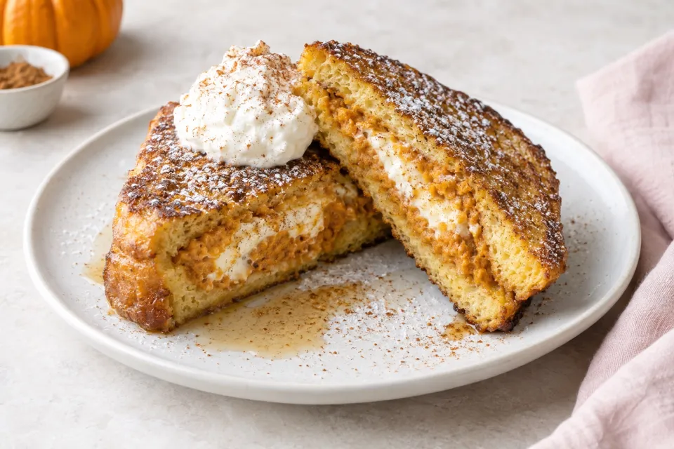 Pumpkin Cream Cheese Stuffed French Toast