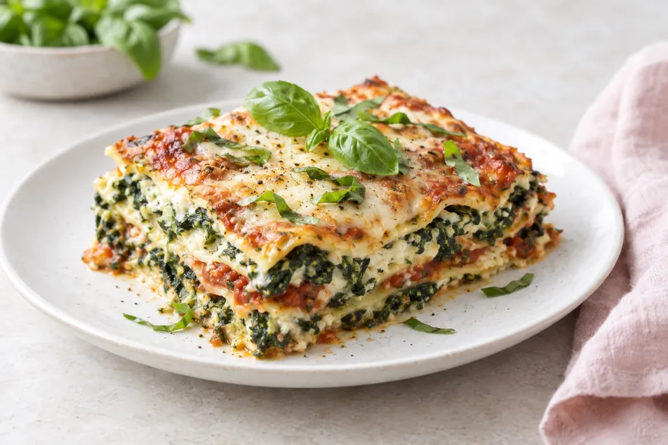 Spinach and Basil Lasagna
