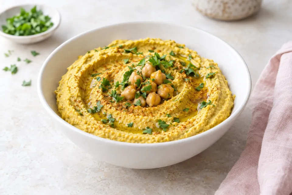 Creamy Curry Hummus Recipe: a Healthy Snack