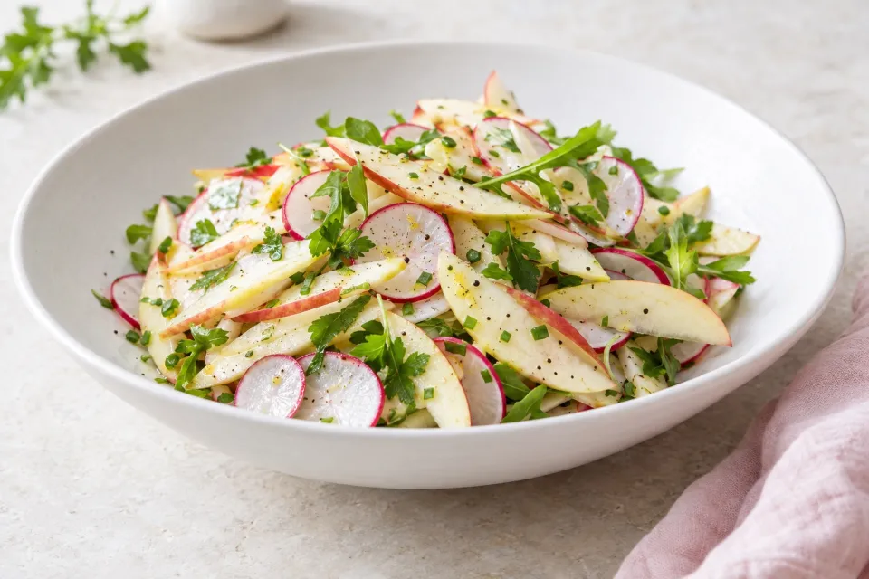 Shaved Apple and Radish Salad