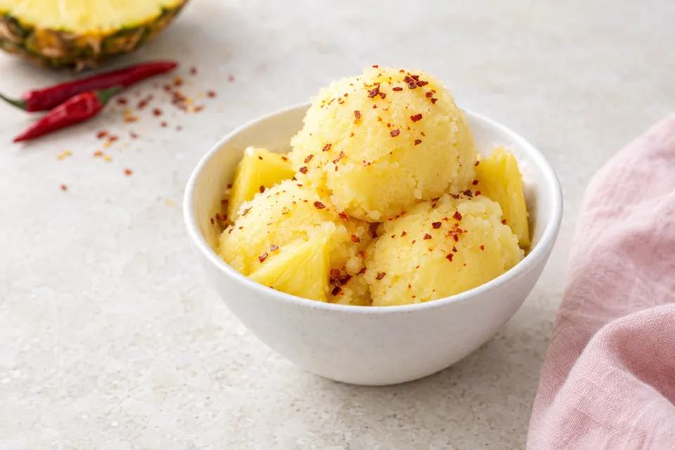 No Churn Pineapple Chile Sorbet