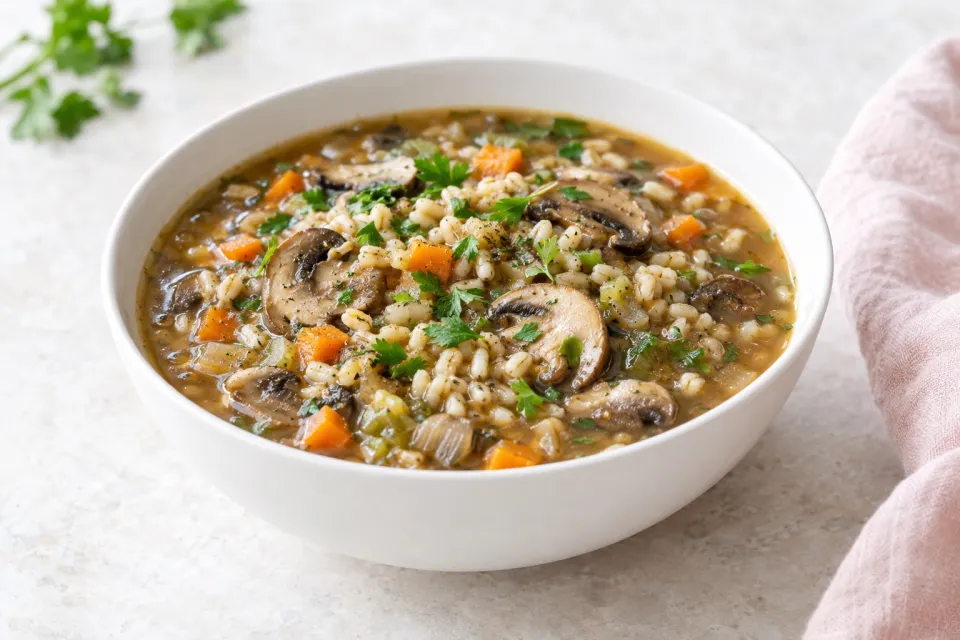 Vegan Mushroom Barley Soup